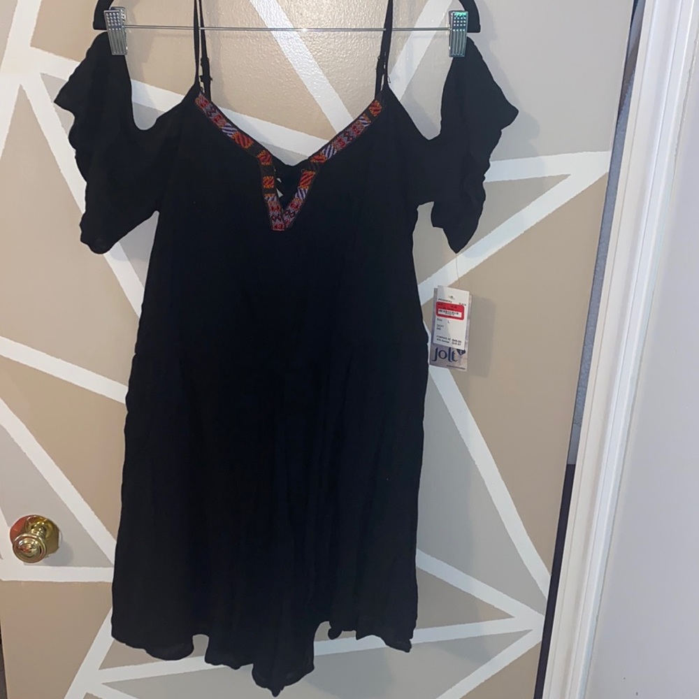 Black cold shoulder romper